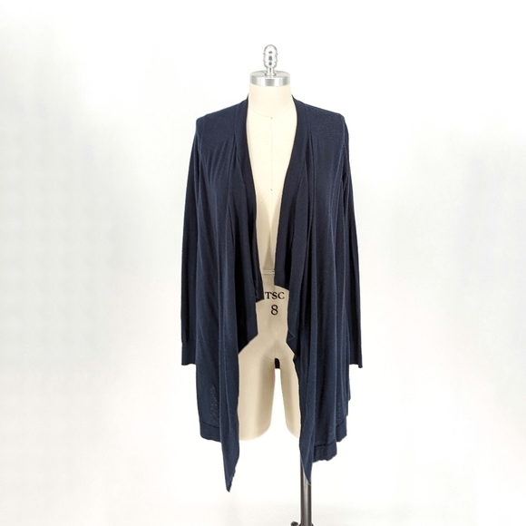 Vince Wool Knit Cardigan Blue M minimalist contemporary Business casual fall - Picture 1 of 8